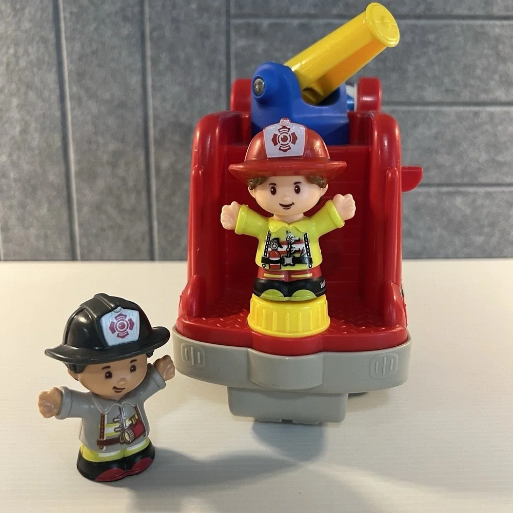 Fisher Price Little People Musical Red Fire Truck Lights & Sound 2 Firefighters